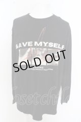 【セール】KAVANE Clothing Tシャツ.DADAROMA 朋 "SAVE MYSELF"LONG SLEEVE(Blk) /ブラック/XL O-23-06-18-048-ka-ts-IG-ZT214