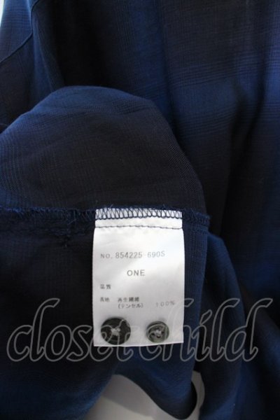 画像3: NO ID. / ドロップショルダーBIGチェックシャツ ONE ブルー O-24-04-03-047-NO-sh-YM-ZT97