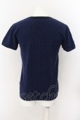 画像2: 【セール】FUGA / 総柄ニットVネックTシャツ 46 ブルー O-24-05-19-025-FU-ts-YM-ZT269 (2)