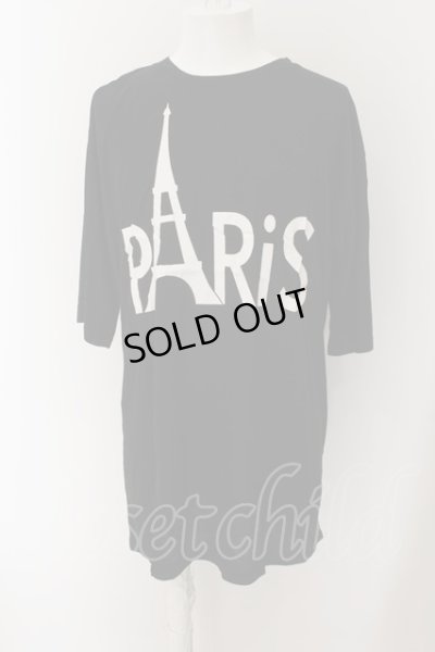 画像1: unrelaxing / PARISプリントオーバーサイズTシャツ F ブラック O-24-05-26-033-un-to-YM-OS