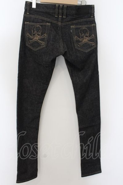 画像2: Roen Jeans / ブラックスワロフスキースカルサイドレオパードラインデニムスキニーパンツ 28 ブラック O-24-06-06-052-Ro-pa-YM-ZT390