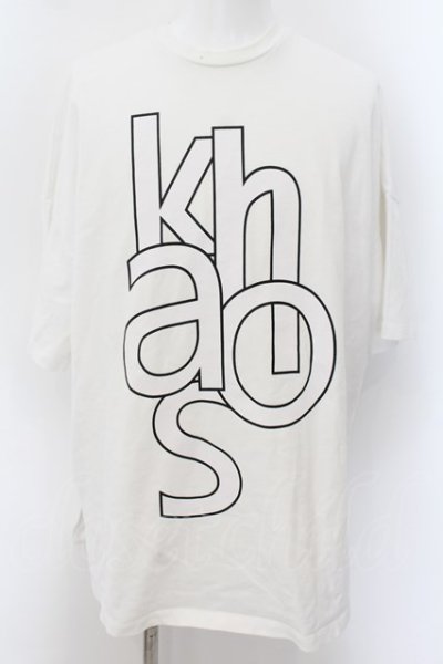 画像1: 【セール】NO ID. / KHAOSプリントBIG　Tシャツ ONE ホワイト O-24-06-06-012-NO-ts-YM-ZT393