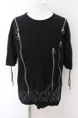 画像1: CIVARIZE / レースアップZIPデザインビッグTシャツ F ブラック O-24-06-17-003-CI-ts-YM-OS (1)