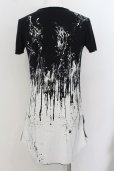 画像3: CIVARIZE / Drunk サイドZIP総柄VネックTシャツ 46 ブラックｘホワイト O-24-07-05-039-CI-ts-YM-OS (3)