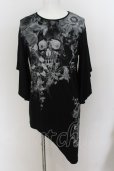 画像1: CIVARIZE / フラワースカルアシメ変形Tシャツ F ブラック O-24-07-05-044-CI-to-YM-OS (1)