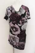 画像1: CIVARIZE / Iris ドレープ花柄Tシャツ 44 ブラック O-24-07-05-048-CI-ts-YM-OS (1)