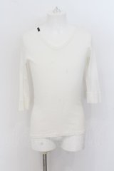 VANQUISH / アンダーウェアテレコVネックTシャツ M ホワイト O-24-07-05-013-VA-ts-YM-OS