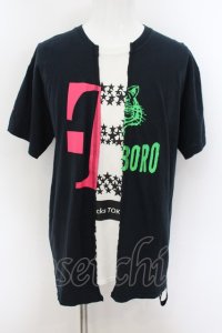 NEWTRAL TOKYO / ドッキングTシャツ F ネイビーｘホワイト O-24-07-21-083-NT-ts-YM-ZT121