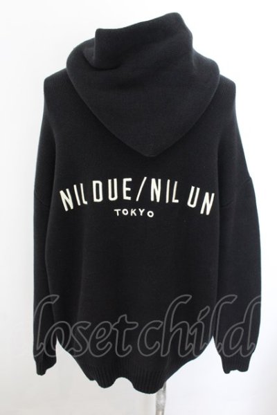 画像2: NIL DUE / NIL UN TOKYO / EMBROIDERY KNIT HOODIE パーカー F ブラック O-24-10-24-009-NI-ja-YM-ZT237