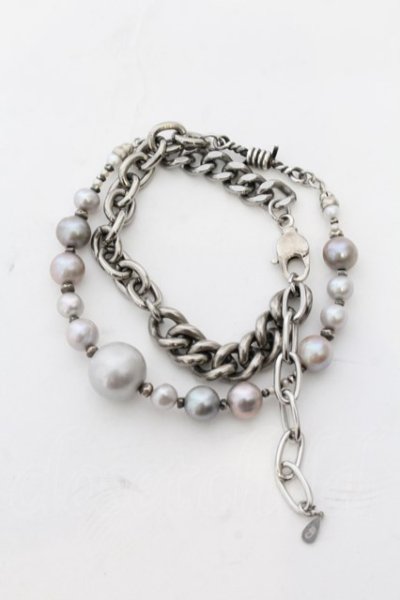 画像1: gunda / DIGITAL NECKLACE/B ネックレス  シルバーｘホワイト O-24-10-24-085-gu-ac-YM-OS