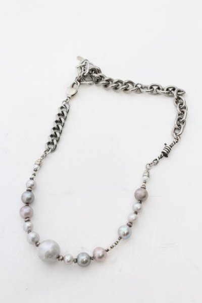 画像2: gunda / DIGITAL NECKLACE/B ネックレス  シルバーｘホワイト O-24-10-24-085-gu-ac-YM-OS