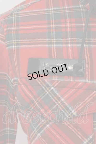 画像2: kiryuyrik / Tartan Hoodie　半袖パーカー S レッド O-24-07-27-006-ki-to-YM-OS