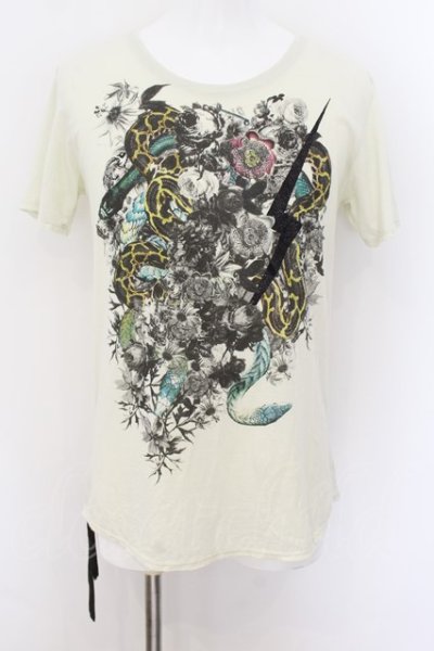 画像1: KMRii / Flower Snake Tシャツ 3 ライム O-24-07-29-012-KM-ts-YM-ZT400