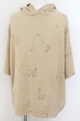 画像1: A.F ARTEFACT / PYRA PATTERN PRINT SWEAT 半袖パーカー 3 ベージュ O-24-08-11-014-A.-pa-YM-ZT108 (1)