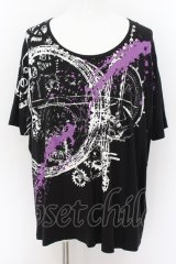 CIVARIZE / 金具装飾襟プリントワイドトップス F クロ O-24-08-18-016-CI-ts-OW-OS