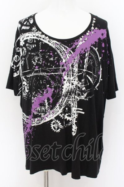 画像1: CIVARIZE / 金具装飾襟プリントワイドトップス F クロ O-24-08-18-016-CI-ts-OW-OS