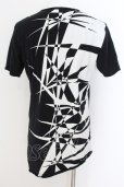 画像2: CIVARIZE / ジオメトリック総柄変形ロングTシャツ 46 ブラックｘホワイト O-24-08-21-003-CI-ts-YM-OS (2)