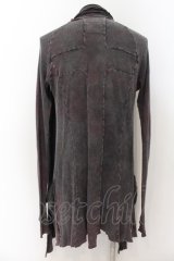 LGB / BACK/CROSS CARDI/M　ロングテレコカーディガン【メンズ1】 1 グレー+ピンク O-24-08-29-091-LG-to-YM-OS