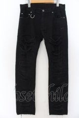 Roen Jeans / クラッシュデニムパンツ 30 ブラック O-24-08-29-098-Ro-pa-YM-OS