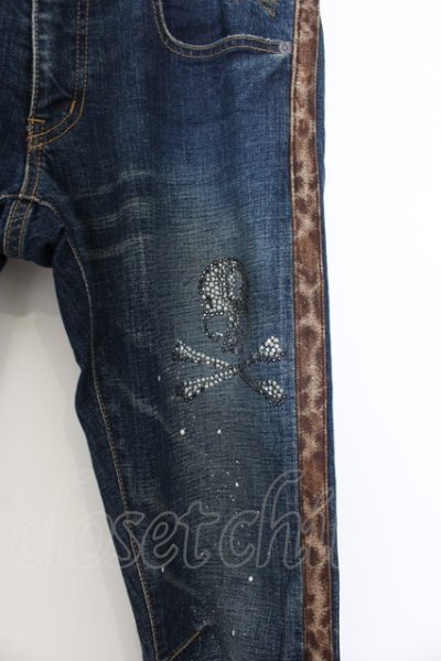 画像3: Roen Jeans / レオパードラインペインティングスキニーデニムパンツ 30 インディゴ O-24-08-29-100-Ro-pa-YM-ZT252