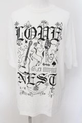 MARDIGRAS(SADS清春) / 愛ノ巣 Tシャツ F ホワイト O-24-08-29-139-MA-ts-YM-ZT399