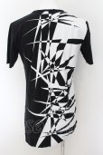 画像2: CIVARIZE / ジオメトリック総柄変形ロングTシャツ 46 ブラックｘホワイト O-24-08-29-030-CI-ts-YM-OS (2)