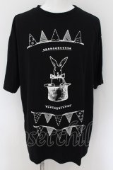 MARDIGRAS(SADS清春) / mardigras RABBIT　Tシャツ F ブラック O-24-08-29-037-MA-ts-YM-ZT175