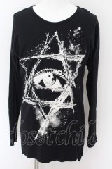 CIVARIZE / Deep 加工無地V-Neck6分カットソー 46 ブラック O-24-09-02-037-CI-to-YM-OS