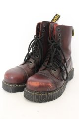 【WINTERセール】Dr.martens / STEEL TOE 10ホールブーツ EU38（約24.5〜25.0） レッド O-24-09-02-098-Dr-sho-YM-ZT-S004