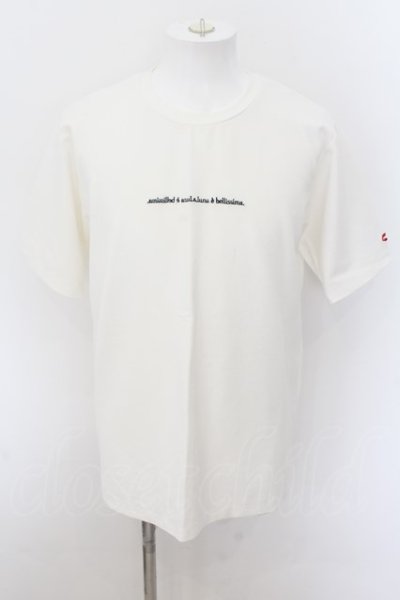 画像1: NO ID. / エンブロイダリーメッセージC-N Tシャツ 2 ホワイト O-24-09-07-060-NO-ts-YM-ZT026