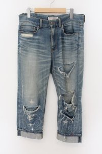 PROPA9ANDA / DAMAGE CUSTOM CROPPED DENIM パンツ  インディゴ O-24-09-15-060-PR-pa-YM-ZT206