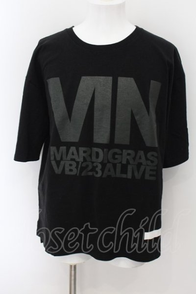 画像1: MARDIGRAS(SADS清春) / VINNY BEACH LYRIC POEM Tシャツ L ブラック O-24-09-24-041-MA-ts-YM-ZT431