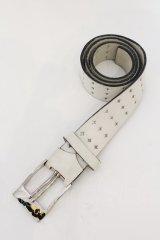 【WINTERセール】Hiromu Takahara / Skull Pin Belt ベルト  ホワイト O-24-09-25-071-Hi-za-YM-ZT-ML010