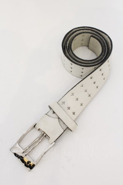 画像1: Hiromu Takahara / Skull Pin Belt ベルト  ホワイト O-24-09-25-071-Hi-za-YM-ZT-ML003