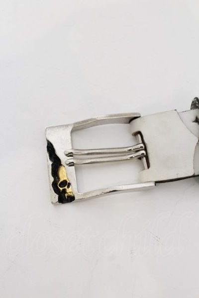 画像2: Hiromu Takahara / Skull Pin Belt ベルト  ホワイト O-24-09-25-071-Hi-za-YM-ZT-ML003