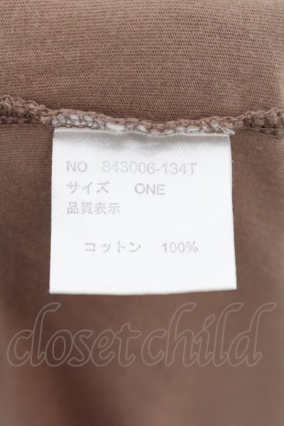 画像3: NO ID. / ポケットUネックコットンBIGTシャツ ONE ライトブラウン O-24-09-26-057-NO-ts-YM-ZT408