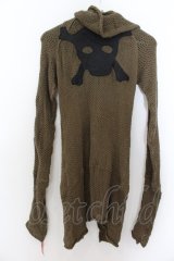 LGB / ZIP UP/STD KNIT パッチスカルローゲージニット 1 カーキ O-24-09-27-004-LG-to-YM-OS