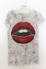 maxsix / ZIP LIP Tシャツ S グレー系 O-24-09-27-044-ma-ts-YM-ZT502