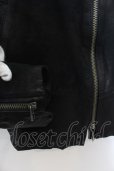 画像3: 14th Addiction / Cross Zip Leather ジャケット 1 ブラック（ムラ染色） O-24-09-27-012-14-ou-YM-OS