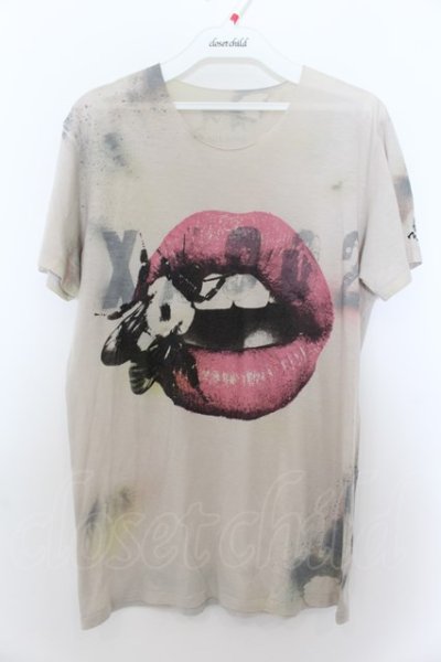 画像1: maxsix / LIP ON HONEY Tシャツ M ベージュ O-24-09-27-015-ma-ts-YM-ZT0930A