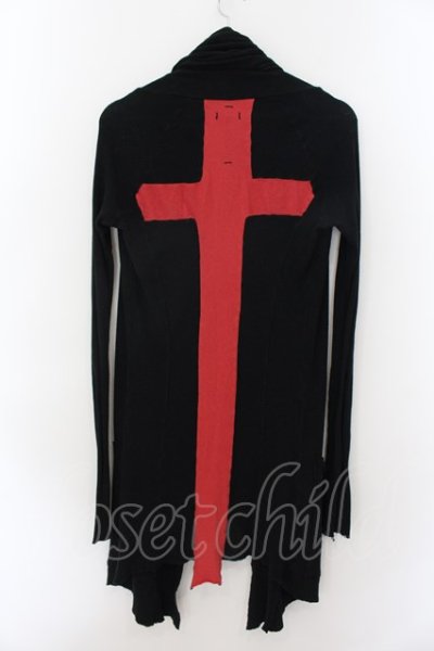 画像2: LGB / BACK/CROSS CARDI-1　カーディガン 0 ブラックｘレッド O-24-09-29-072-LG-to-YM-OS