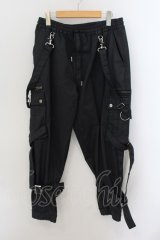 CIVARIZE / サスペンダー付きコーティングカーゴパンツ 46 ブラック O-24-09-29-020-CI-pa-YM-ZT323