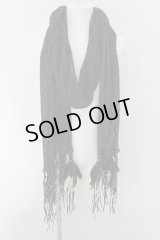 KMRii / Glitter STOLE Feather　ストール  ブラックｘシルバー O-24-10-10-109-KM-za-YM-OS