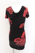 画像1: CIVARIZE / Fall薔薇プリントドレープ半袖Tシャツ 44 ブラックｘレッド O-24-10-11-041-CI-ts-YM-OS (1)