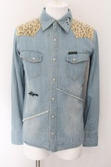 【WINTERセール】SMACK ENGINEER / LEO SPRIT DENIM SHIRTS シャツ M ライトインディゴ O-24-10-17-077-SM-sh-YM-ZT314