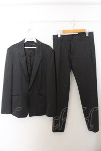 SCHLUSSEL / シャイニーピークドラペルセットアップスーツ JKT2PNT1 ブラック O-24-10-28-041-SC-ja-YM-OS