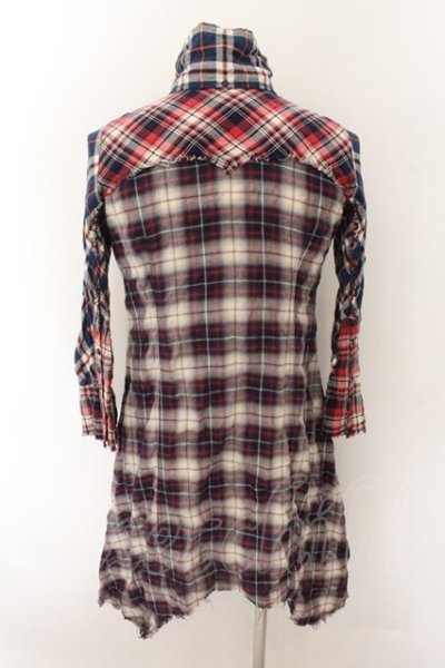 画像4: LGB / SHIRT-G/DRESS　七部袖シャツワンピース 0（レディース） ネイビーｘレッド O-24-10-29-065-LG-sh-YM-OS