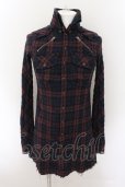 画像1: LGB / SHIRT-G/MID ミディロングシャツ 0（レディース） ネイビーｘワイン O-24-10-29-066-LG-sh-YM-OS (1)