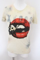 maxsix / LIP ON HONEY Tシャツ M ベージュ系 O-24-11-01-022-ma-ts-YM-ZT057