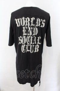 KMRii / World's End Social Club S/Sトップス ONE ブラック O-24-11-10-005-KM-sh-YM-ZT284